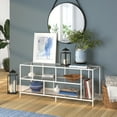 thumbnail image 6 of Evelyn&Zoe Winthrop Rectangular TV Stand with Glass Shelves for TV's up to 60" in Matte White, 6 of 9
