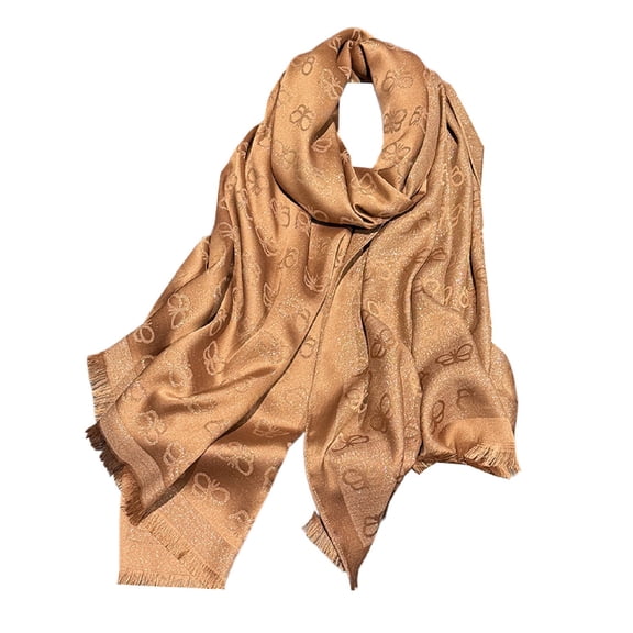 SWSMCLT Women's Fall Cape Fashion Scarves Shawl Fringe Elegant Soft Banquet Cozy Breathable Summer Spring Umber One Size