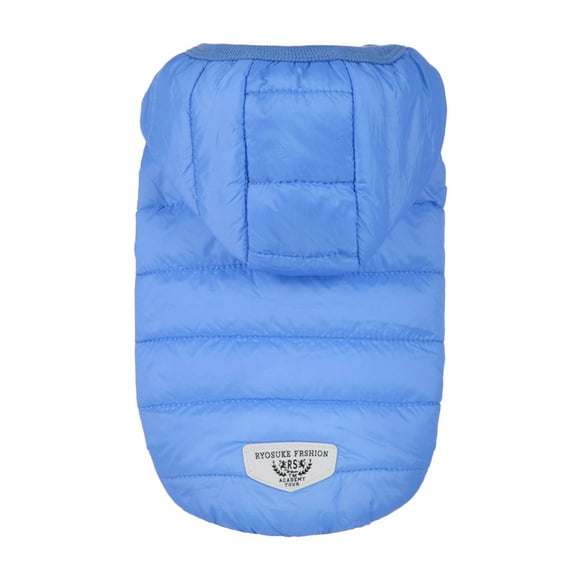Ropa de invierno de algodón para mascotas, adorable chaleco con capucha para perro, abrigo cálido para gato, cachorro (azul, talla XS)