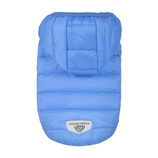 Ropa de invierno de algodón para mascotas, adorable chaleco con capucha para perro, abrigo cálido para gato, cachorro (azul, talla XS)