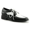 Mens Oxfords Lace U Black and White Patent Dress Shoes with 1 Inch Flat Heels