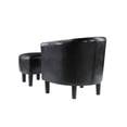 thumbnail image 6 of Pemberly Row Contemporary Faux Leather Accent Chair with Ottoman in Black, 6 of 10