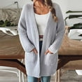 thumbnail image 2 of Kaemgyyd Womens Long Cardigan Sweaters Warm Open Front Oversized Knit Coat Fall Lightweight Solid Color Outwear with Pockets, 2 of 7