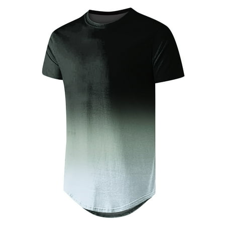 

Sebtyili Mens Fashion Sports Fitness Outdoor Gradual Change 3D Digital Printed T Shirt Short Sleeve Shirt Top Blouse Shirt under Scrubs Lightweight Casual Top Men