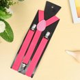 thumbnail image 2 of Hombres Mujeres Clip en tirantes Elástico en forma de Y Volver Tirantes ajustables unisex formales Eccomum Rosa, 2 of 7