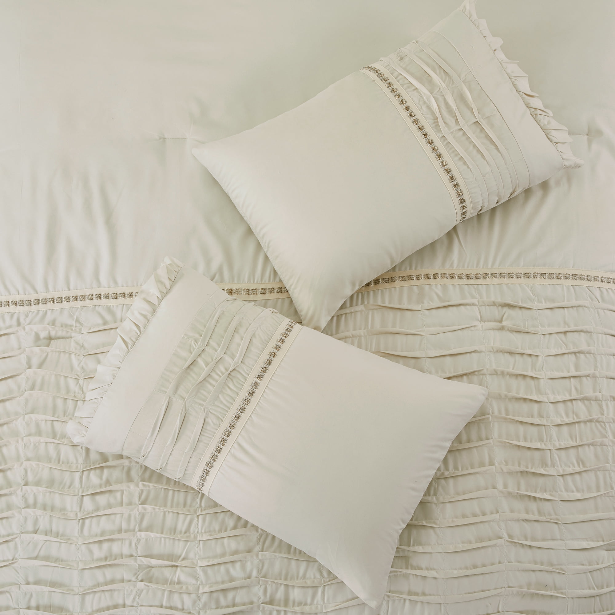 Modern Threads 8-Piece Antonella Sand Pleated Bed Comforter Set, King