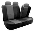 thumbnail image 4 of FH Group PU Leather Integrated Seatbelt Seat Covers, Full Set with Heavy Duty Beige Floor mat, Black Gray, 4 of 8