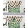 thumbnail image 5 of Waterfall Valances for Windows, Sage Green Farmhouse Kitchen Sheer Valance Curtains, Green Brown Striped Rod Pocket Elegant Swag Valances for Living Room Bedroom, 47.2"x38.5", 3 Panel, 5 of 8