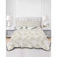 thumbnail image 2 of Twin XL Quilt Bedding Set, Green Leaves Reversible Summer Quilt 3 Pieces, Retro Botanical Leaf Minimalist Art Lightweight Bedspreads Coverlets with 2 Pillow Shams for All Seasons, 2 of 5
