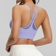 thumbnail image 4 of qafoshin Solid Color Sport Bras for Women Breathable Stretch Comfy Wirefree Workout Bras High Support Pad Mesh Racerback Bras, 4 of 7