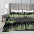 thumbnail image 4 of Anti-Pilling Flannel Bed Throw Blankets Forest Trees Green - Couch-Ultra-Soft Micro Fleece Sofa Bed Camping Travel Blanket for Adults 40"x30", 4 of 8