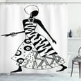 thumbnail image 1 of Ambesonne African Shower Curtain, Native Tribal, 69"Wx70"L, Black and White, 1 of 3