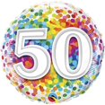 thumbnail image 1 of Loftus International Q4-9543 18 in. 50 Rainbow Confetti Balloon, 1 of 3