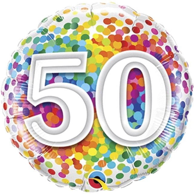 Loftus International Q4-9543 18 in. 50 Rainbow Confetti Balloon