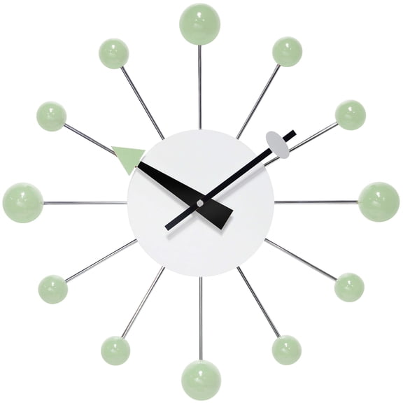 Infinity Instruments Orb Spoke Starburst Wall Clock, Mint Green, 15"