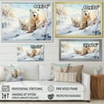 thumbnail image 4 of Designart "Winter Scenery Polar Bears in Snow IV" Animals Framed Wall Art Decor - Modern Farmhouse Blue Bear Entryway Framed Wall Art Print, 4 of 6