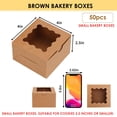 thumbnail image 2 of Cajas para Galletas Moretoes 50 unidades con Ventana 10x10x6 cm Kraft Marrón, 2 of 8