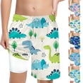 thumbnail image 3 of FUZHIQ Boys Swim Cartoon Print Trunks With Compression Liner Boy Bathing Suit Quick Dry Beach Swimsuit Toddler Swim Shorts,7 Years, 3 of 5