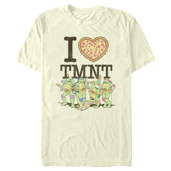 Men's Teenage Mutant Ninja Turtles I Heart TMNT  Graphic Tee Beige Medium