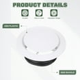 thumbnail image 3 of Uxcell 6 Inch Round Air Vent Cover, 4Pcs ABS Adjustable Soffit Vents, White, 3 of 7