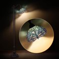thumbnail image 4 of MoveCatcher Floor Lamp, Tiffany Dragonfly 61"Tall, Green Stained Glass Shade, 4 of 6