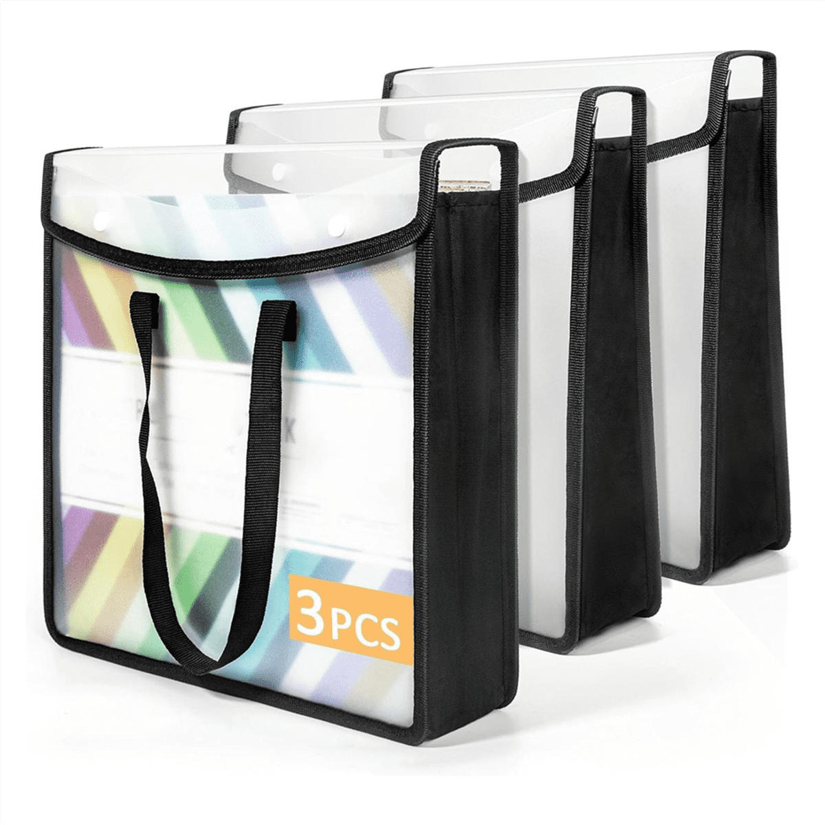 Expandable Scrapbook Paper Storage Organizer, Black Paper for 12 x 12 Sheets, with Portable Handle