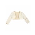 thumbnail image 3 of ranrann Kids Girls Long Sleeve Bolero Shrug Short Cardigan Wedding Party Flower Dress Cover Up Beige 9-10 Years, 3 of 6