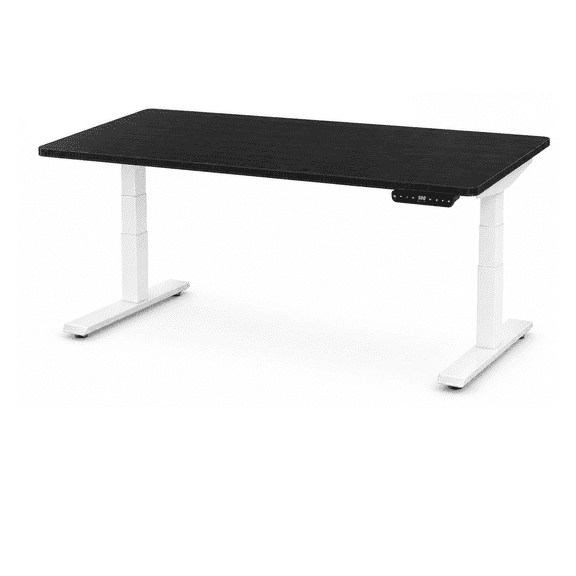 Rise Up 3-stage Dual Motor Electric Standing Desk, 48 x 30 MDF Desktop, White Frame