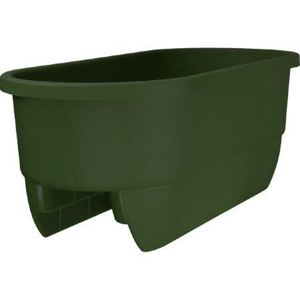 Apollo DUALGREEN Adjustable Deck Railing Planter, 24Inch, Green