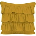 thumbnail image 4 of DNG Creations 1 Piece Three Line Ruffle Duvet Cover With Zipper Closure & Corner Ties - 800 Threads Count, 100% Egyptian Cotton ( Solid Gold - Twin/Twin XL ), 4 of 4