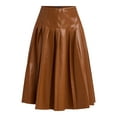 thumbnail image 4 of Scoop Women’s Faux Leather Pleated Midi Skirt, Sizes XS-XXL, 4 of 5