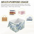 thumbnail image 6 of Yayeee Collapsible Cube Storage Bin with Lid Fabric Closet Decorative Basket with Handles, Blue Hydrangeas Pattern, 6 of 7
