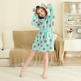 thumbnail image 4 of FORMRS Niños Bathrobe Unisex Hooded Robe Soft Plush Pajamas Sleepwear, Size 7-9T, Strawberry Pattern, 4 of 7