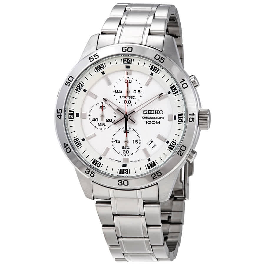 seiko white chronograph