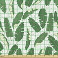 thumbnail image 2 of Ambesonne Floral Fabric by the Yard Upholstery, Repetitive Banana Leaves, 3 Yards, Jade Green Cream, 2 of 5