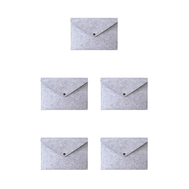 Tholdsy Bolsa de papel para archivos A4 a prueba de salpicaduras a prueba de polvo para el hogar y la escuela, bolsa para carpetas de fieltro con botón Type5 NO5