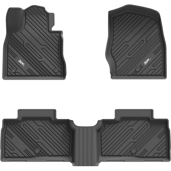 3W Floor Mats for Ford Explorer 2020 2021 2023 TPE All Weather 1st and 2nd Rows Car Liners Set Black