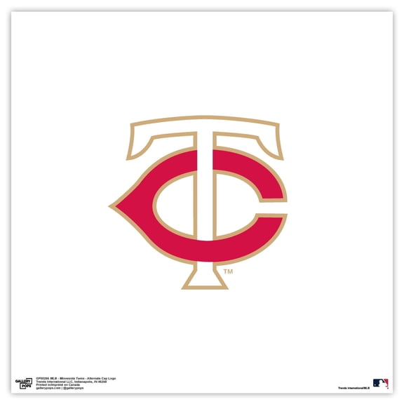 Gallery Pops MLB Minnesota Twins - Alternate Cap Logo Wall Art, Unframed Version, 12" x 12"