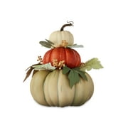 Way to Celebrate Harvest Green Orange & Cream Pumpkin Stack 14.4"