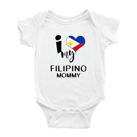 

I Heart My Filipino Mommy Philippines Love Flag Baby Bodysuit (White 12-18 Months)