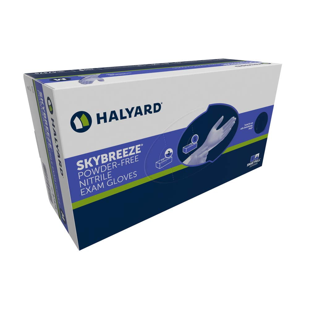 HALYARD SKYBREEZE PowderFree Nitrile Exam Gloves, Box of 200, Size