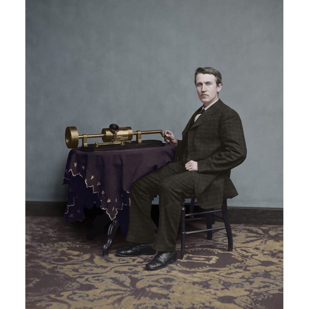 Thomas Edison 18471931 With His Phonograph The Invention That First