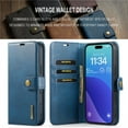 thumbnail image 6 of For iPhone 16 Pro Max DG.MING Crazy Horse Texture Detachable Magnetic Leather Phone Case,Blue,For iPhone 16 Pro Max, 6 of 9