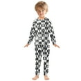 thumbnail image 3 of joogoo Chess Checkered Pattern Plaid 2 Piece Long Sleeve Tee and Pants Cotton Pajama Set 3T, 3 of 7