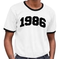 thumbnail image 2 of 1986 College Style Ringer Tee Shirt Unisex X-Large White/Black, 2 of 5