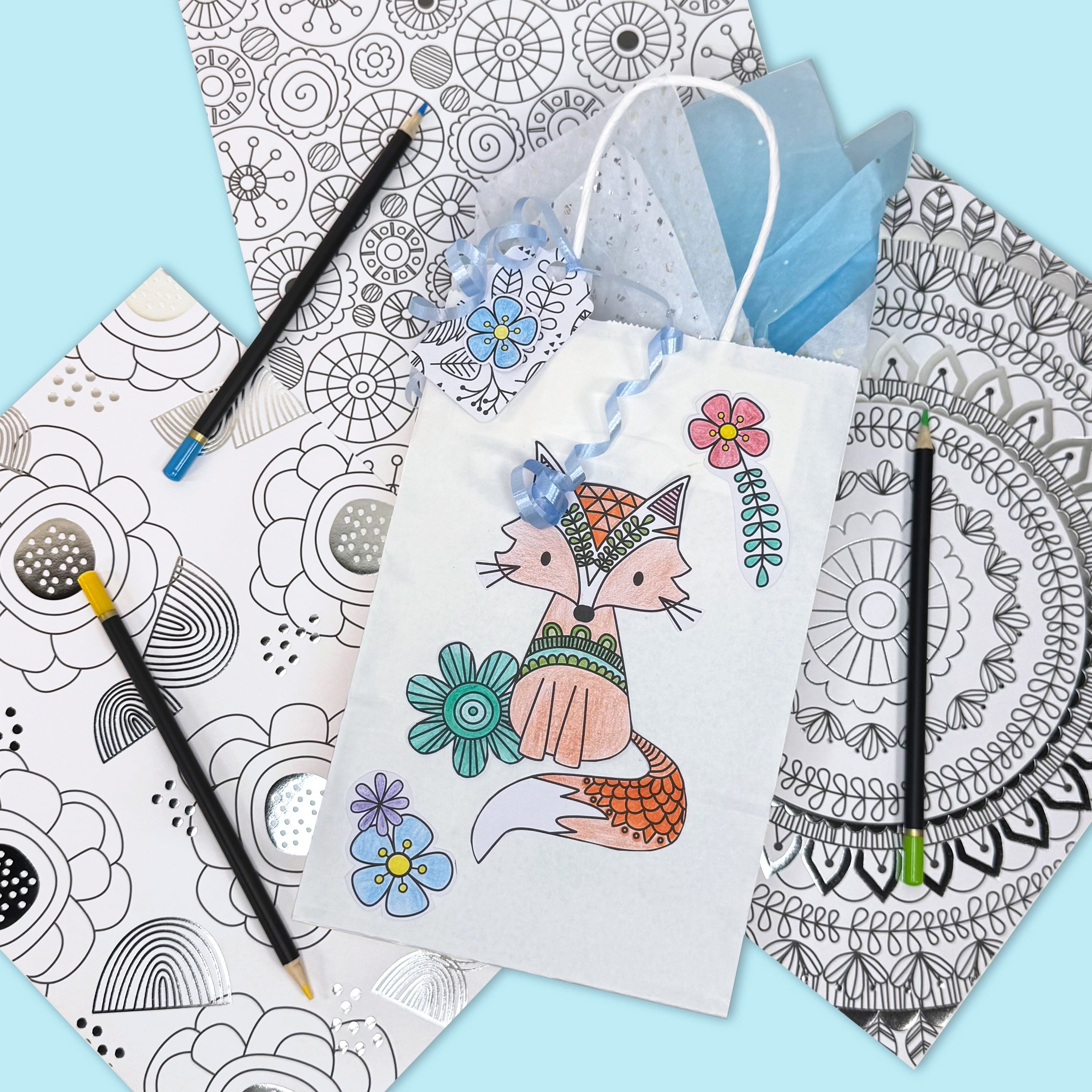 Hello Hobby Color Your Own 8.5x11 Paper and Cardstock Combo Pad for Scrapbooking and Crafting