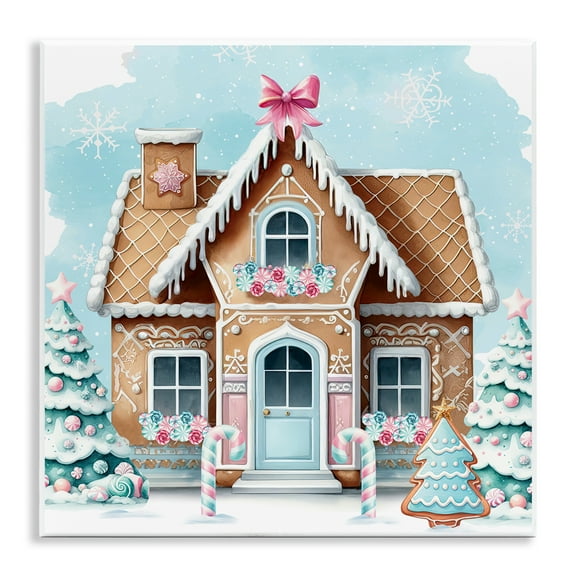 Stupell Industries Fancy Gingerbread House Holiday Painting Unframed Art Prints Wall Art, 12 x 12