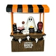 thumbnail image 2 of Halloween Ghost Coffee Bar Figurine, Resin Mini Freshly Boo'd Coffee Cart Tabletop Statue, Spooky Cute Desktop Decor for Home Kitchen Shelf Mantel Halloween Party, 2 of 7