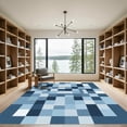 thumbnail image 2 of ODIKA 6'x9' Machine Washable Non-Slip Area Rug, Geometric Navy Blue High Traffic Rug, Blue, 1056652, 2 of 7