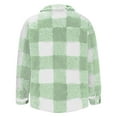 thumbnail image 5 of ibuvkizy Jackets for Men,Winter Coats for Men's Casual Personality Warm Checkered Pocket Button Lapel Fashion Long Sleeve Shirt Mint Green,M, 5 of 5